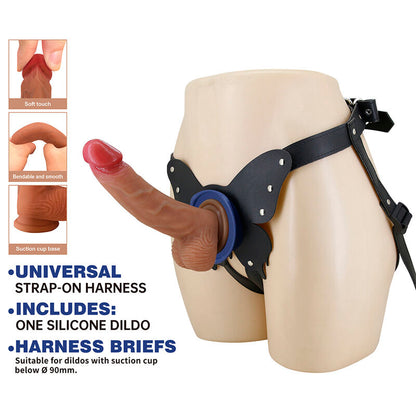 PRETTY LOVE - YETI STRAP-ON-SELE MED SUGPROPS-DILDO, KÖTTSFÄRGAD