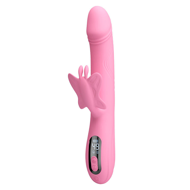 PRETTY LOVE - BELLA RABBIT VIBRATOR WITH BUTTERFLY STIMULATION AND LED PINK