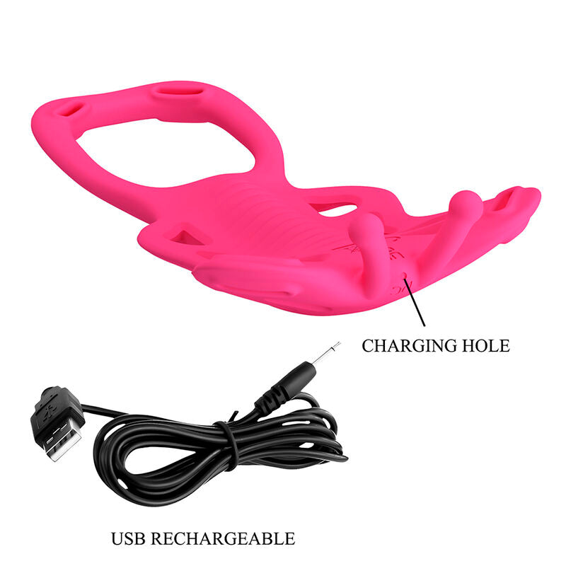 PRETTY LOVE - BUTTERFLY APP-STYRD TROSVIBRATOR ROSA