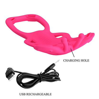 PRETTY LOVE - BUTTERFLY APP-STYRD TROSVIBRATOR ROSA