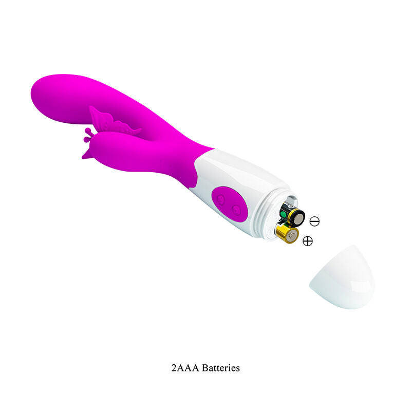 PRETTY LOVE - BUTTERFLY KISS KANINVIBRATOR MED 30 FUNKTIONER LILA