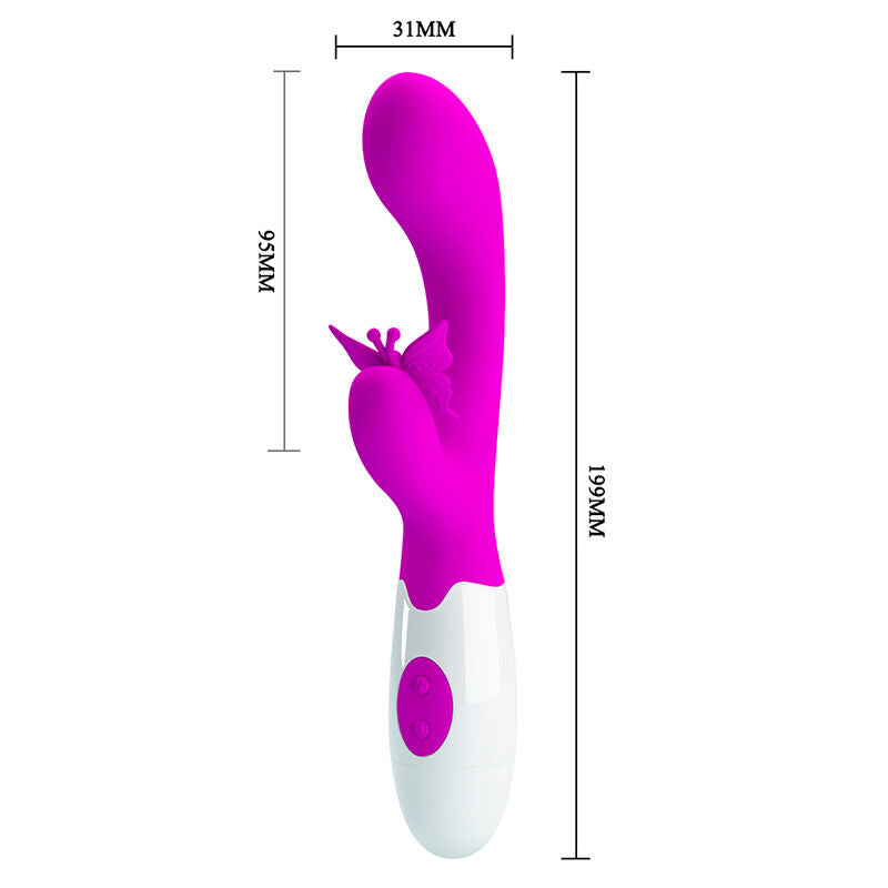 PRETTY LOVE - BUTTERFLY KISS KANINVIBRATOR MED 30 FUNKTIONER LILA