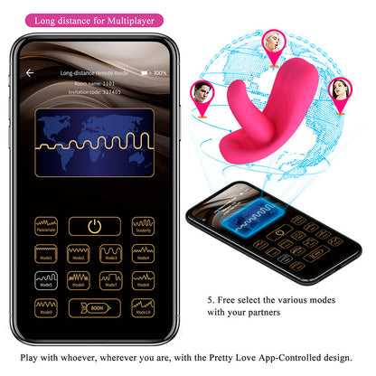 PRETTY LOVE - HAZELYNN 12 FUNCTION APP CONTROL MASSAGER PINK