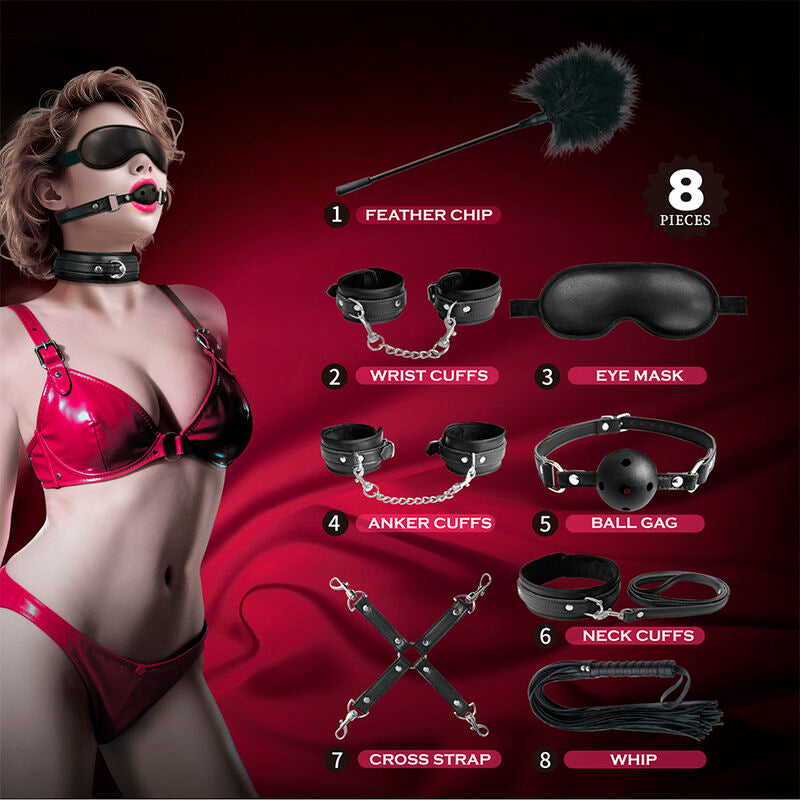 PRETTY LOVE - 8 DELARS BDSM-KIT SVART