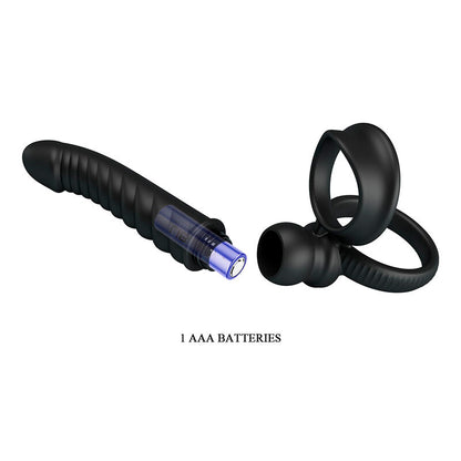 PRETTY LOVE - MERRITT ANALVIBRATOR MED RING OCH VIBRATION SVART