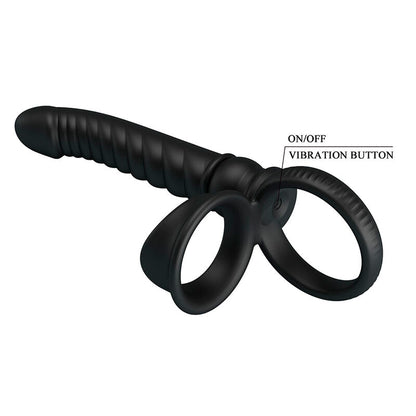 PRETTY LOVE - MERRITT ANALVIBRATOR MED RING OCH VIBRATION SVART