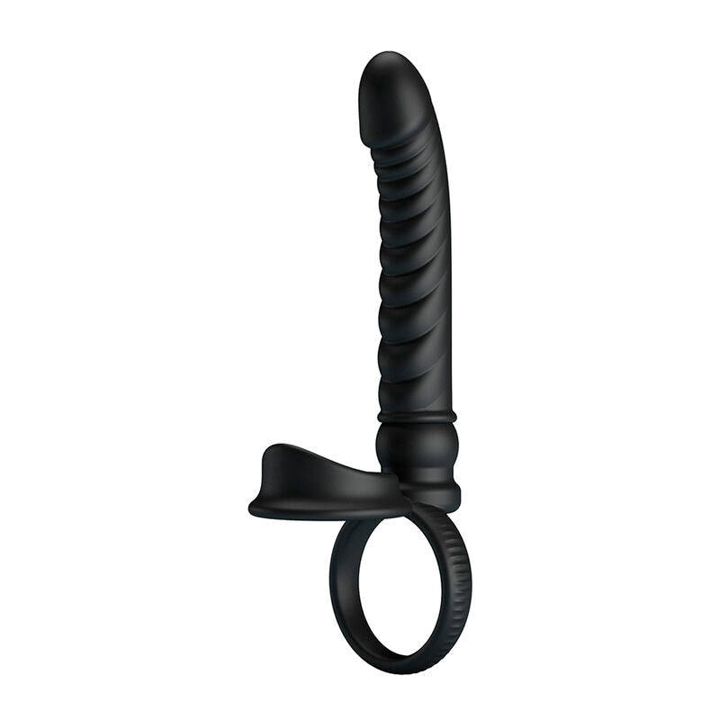 PRETTY LOVE - MERRITT ANALVIBRATOR MED RING OCH VIBRATION SVART