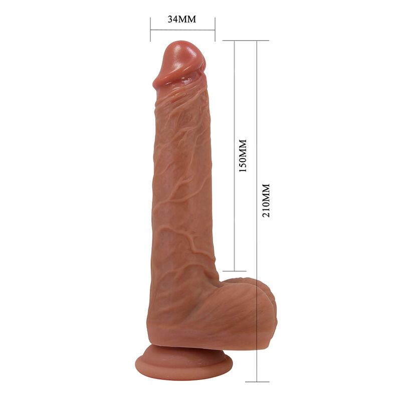 PRETTY LOVE - JONATHAN REALISTISK STÖTANDE VIBRATOR MED FJÄRRKONTROLL BRUN
