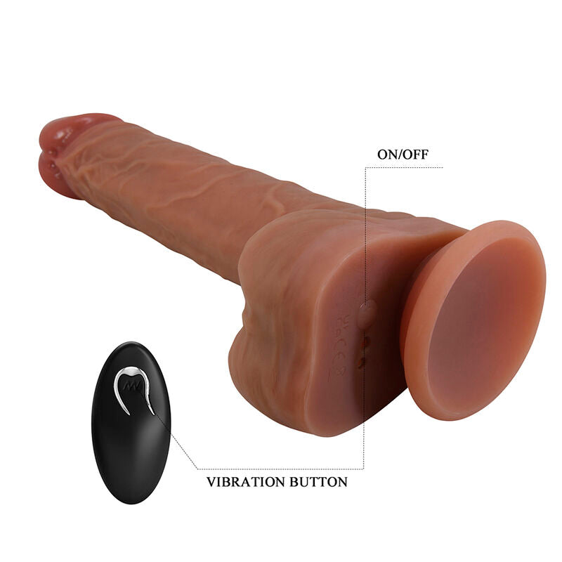 PRETTY LOVE - JONATHAN REALISTISK STÖTANDE VIBRATOR MED FJÄRRKONTROLL BRUN