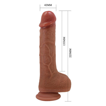 PRETTY LOVE - TOMMY REALISTISK STÖTANDE VIBRATOR MED FJÄRRKONTROLL MÖRKBRUN