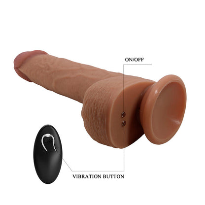 PRETTY LOVE - TOMMY REALISTISK STÖTANDE VIBRATOR MED FJÄRRKONTROLL MÖRKBRUN