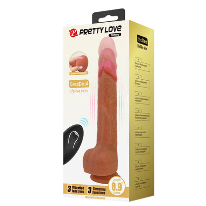 PRETTY LOVE - TOMMY REALISTISK STÖTANDE VIBRATOR MED FJÄRRKONTROLL MÖRKBRUN