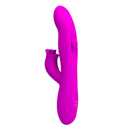 PRETTY LOVE - YALANDA RABBIT OSCILLATING VIBRATOR WITH LED DISPLAY PURPLE