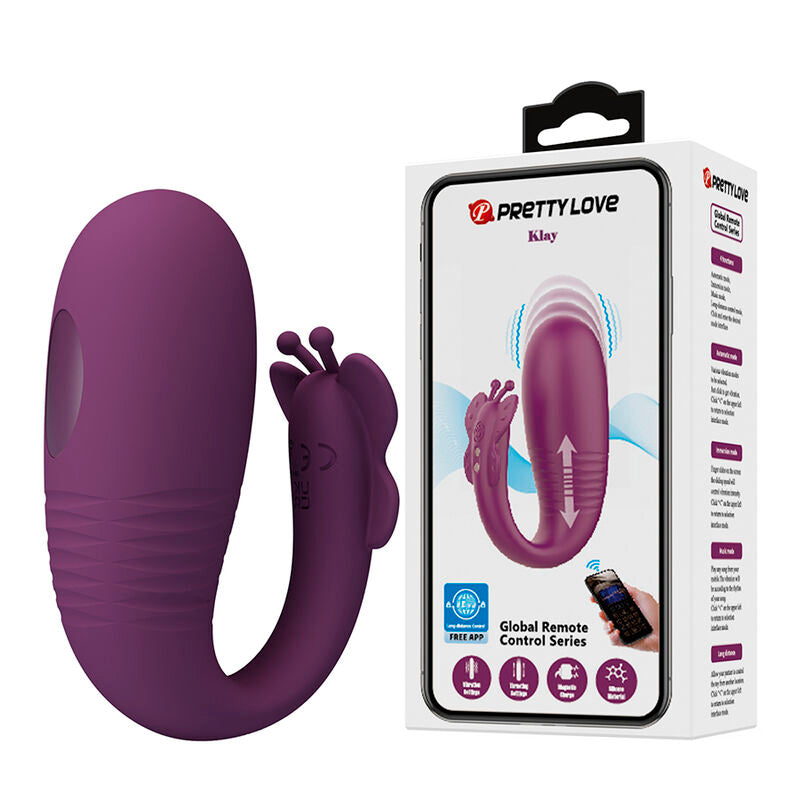PRETTY LOVE - KLAY STÖTANDE ÄGGVIBRATOR APPSTYRD LILA