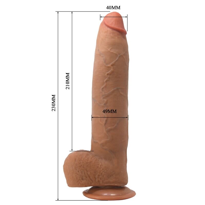 PRETTY LOVE - EVANDER FLEXIBEL REALISTISK DILDO MED SUGPROPP 23 CM -Ø- 4,9 CM