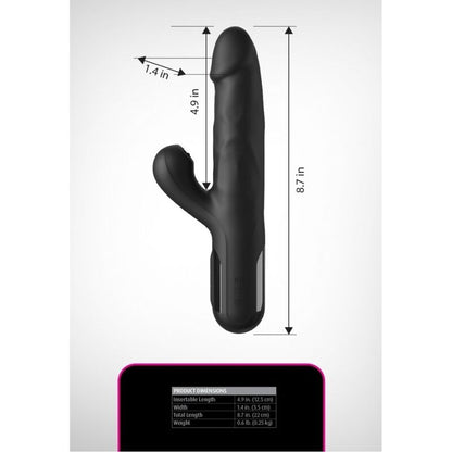 FETISH FANTASY SERIES - SONIX SILICONE THRUSTER RABBIT VIBRATOR SVART