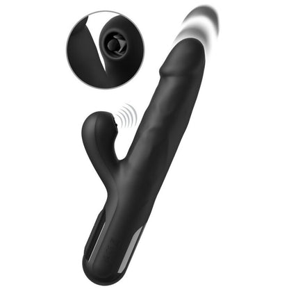 FETISH FANTASY SERIES - SONIX SILICONE THRUSTER RABBIT VIBRATOR SVART