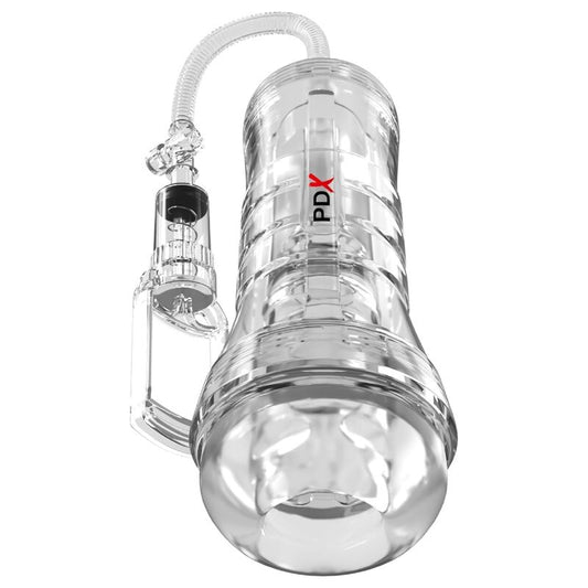 PDX ELITE - VIEWTUBE VAC XXL GENOMSKINLIG STROKER MED SUGPUMP 27,3 CM