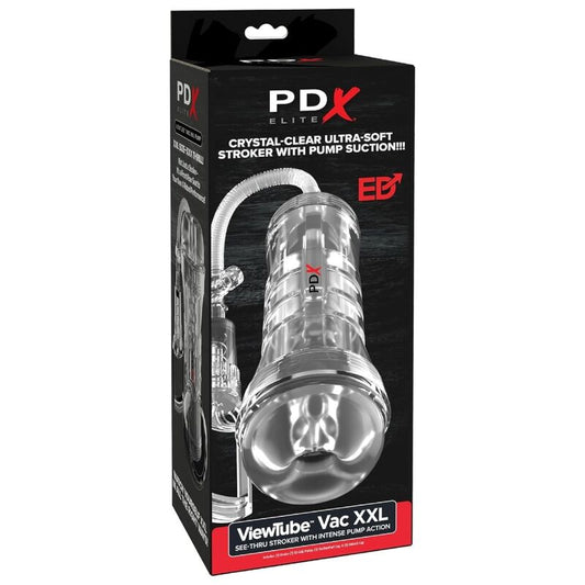 PDX ELITE - VIEWTUBE VAC XXL GENOMSKINLIG STROKER MED SUGPUMP 27,3 CM