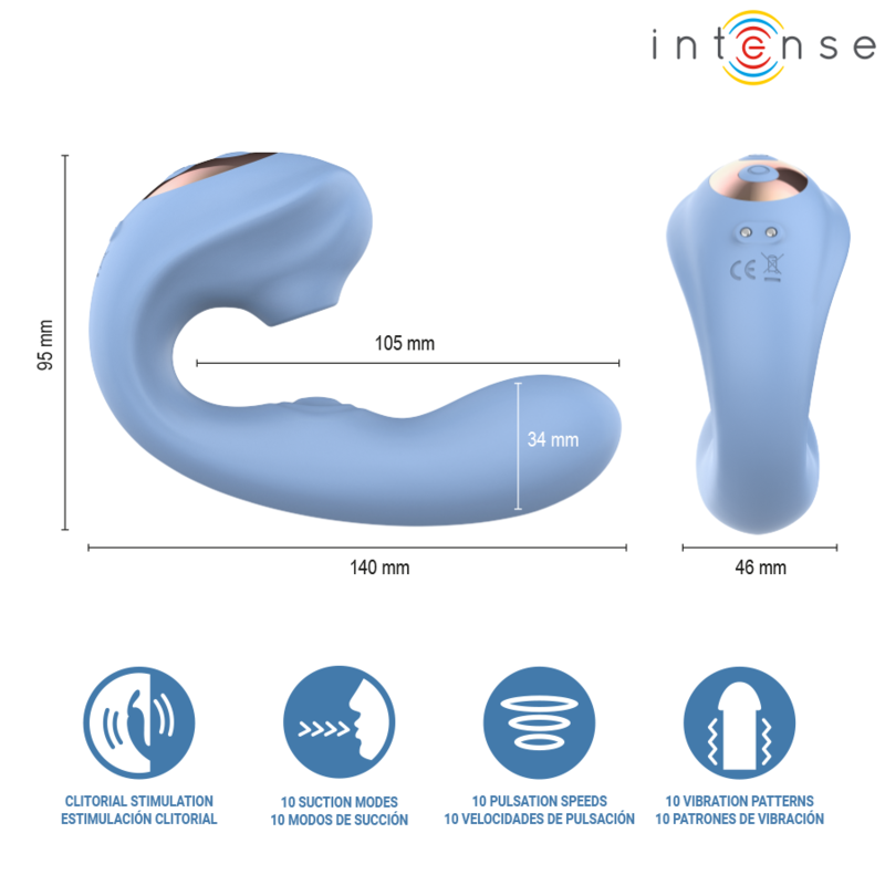 INTENSE - GINA MULTIFUNCTIONELL KLITORISSTIMULATOR BLÅ