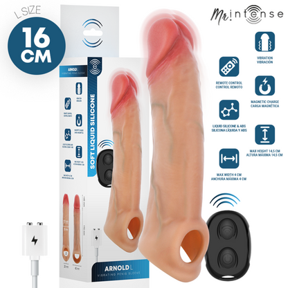 MR INTENSE - ARNOLD L VIBRATOR PENISHYLSA I SILIKON MED FJÄRRKONTROLL 16 CM -Ø- 4.5 CM