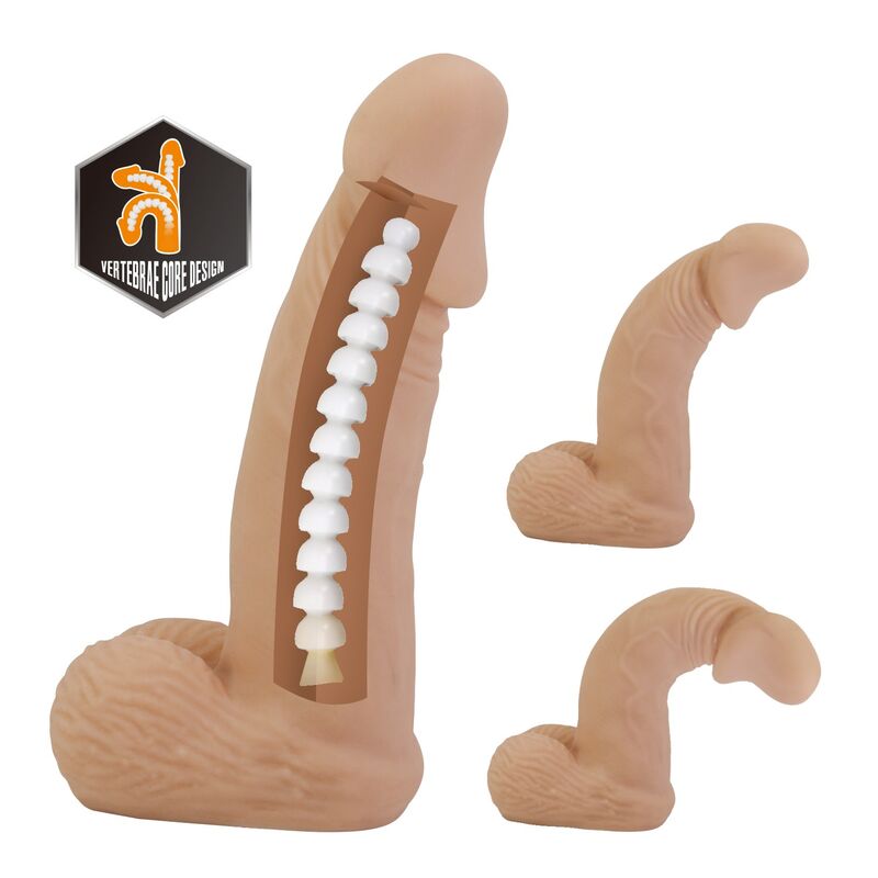 PRETTY LOVE - ZANE SELE MED FLEXIBEL DILDO 17 CM Ø 4,3 CM NATURLIG