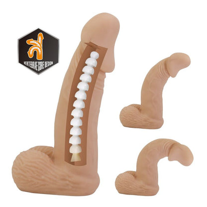 PRETTY LOVE - ZANE SELE MED FLEXIBEL DILDO 17 CM Ø 4,3 CM NATURLIG