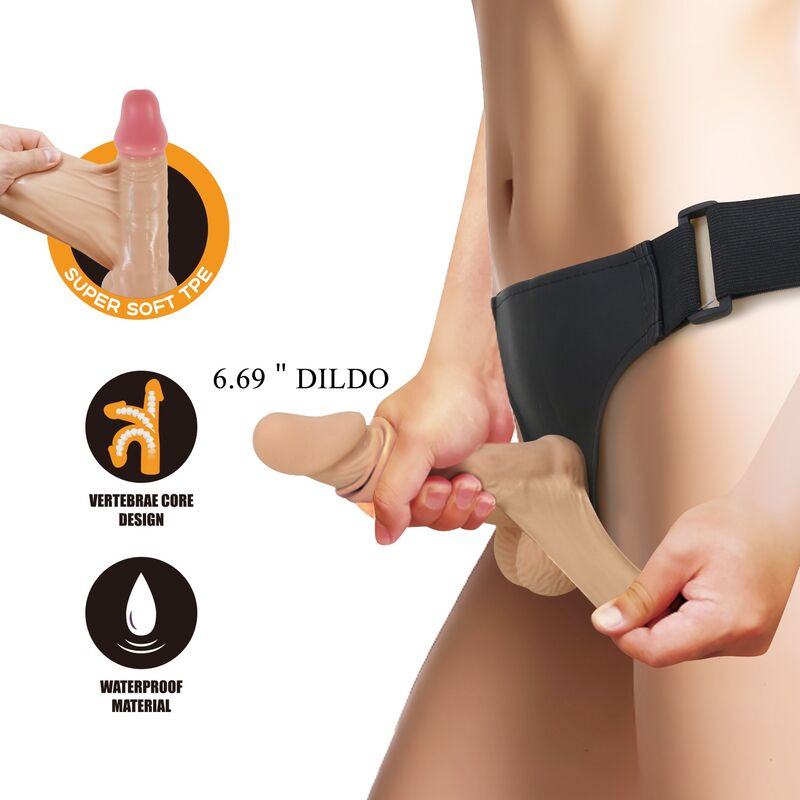 PRETTY LOVE - ZANE SELE MED FLEXIBEL DILDO 17 CM Ø 4,3 CM NATURLIG