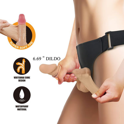PRETTY LOVE - ZANE SELE MED FLEXIBEL DILDO 17 CM Ø 4,3 CM NATURLIG