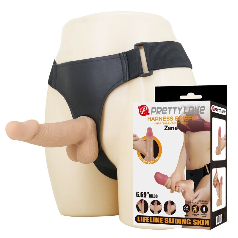 PRETTY LOVE - ZANE SELE MED FLEXIBEL DILDO 17 CM Ø 4,3 CM NATURLIG