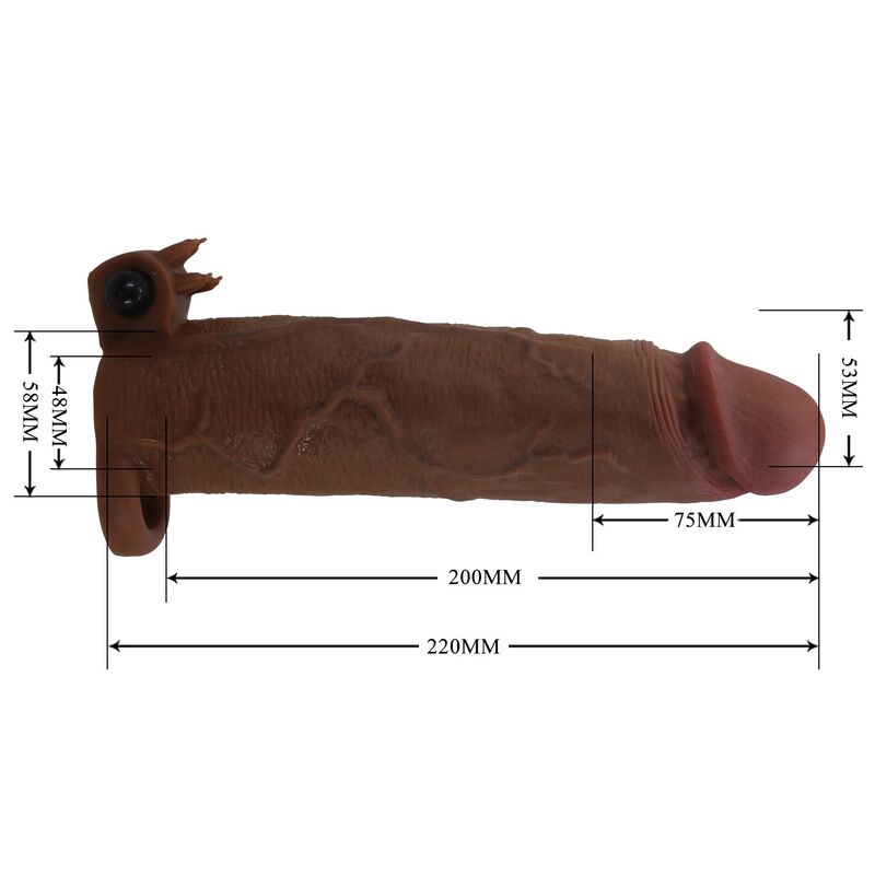 PRETTY LOVE - XERXES VIBRERANDE PENISRING 22 CM Ø 4,5 CM BRUN