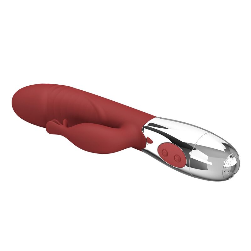 PRETTY LOVE - ROSEWOOD RABBIT VIBRATOR 30 FUNCTIONS USB RECHARGEABLE RED