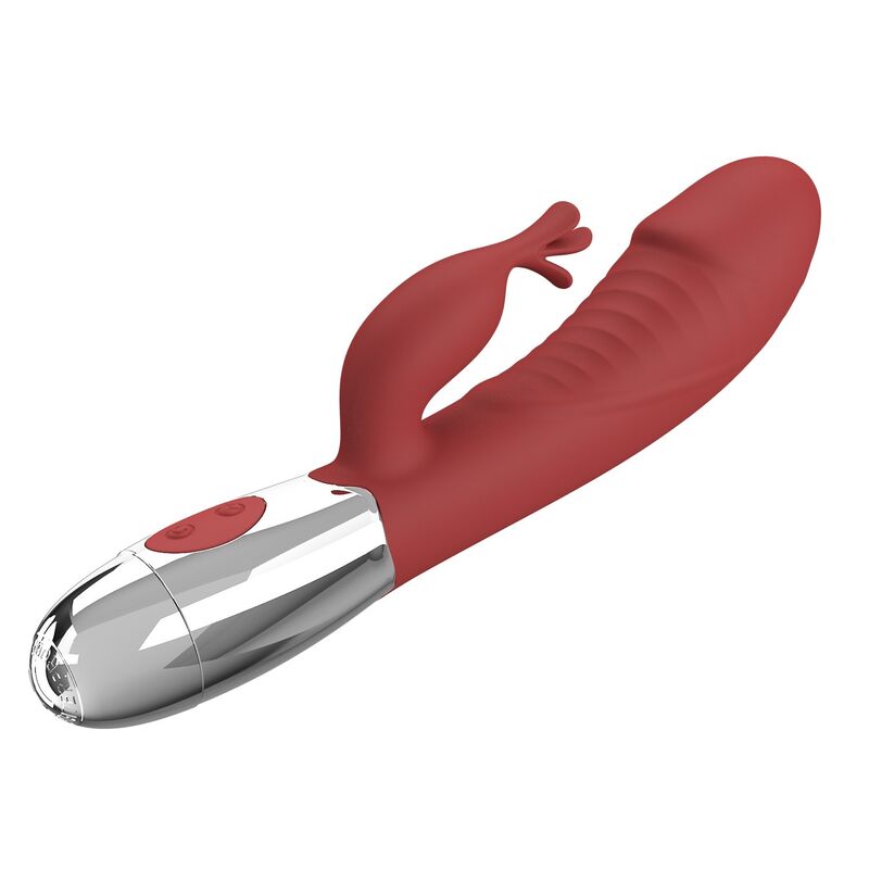 PRETTY LOVE - ROSEWOOD RABBIT VIBRATOR 30 FUNCTIONS USB RECHARGEABLE RED