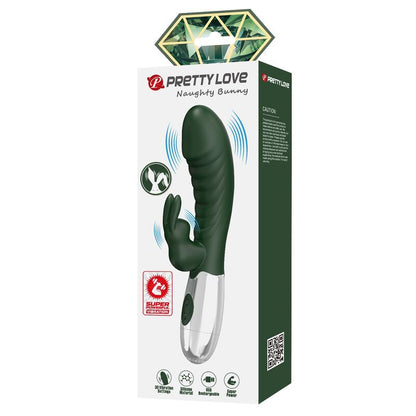 PRETTY LOVE - NAUGHTY BUNNY VIBRATOR 30 FUNKTIONER USB-UPPLADDNINGSBAR GRÖN