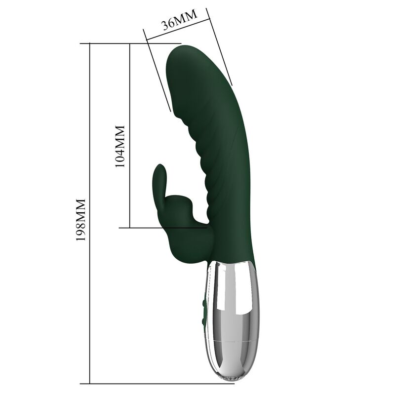 PRETTY LOVE - NAUGHTY BUNNY VIBRATOR 30 FUNKTIONER USB-UPPLADDNINGSBAR GRÖN