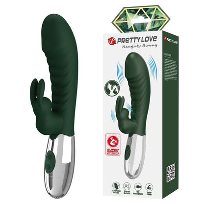 PRETTY LOVE - NAUGHTY BUNNY VIBRATOR 30 FUNKTIONER USB-UPPLADDNINGSBAR GRÖN