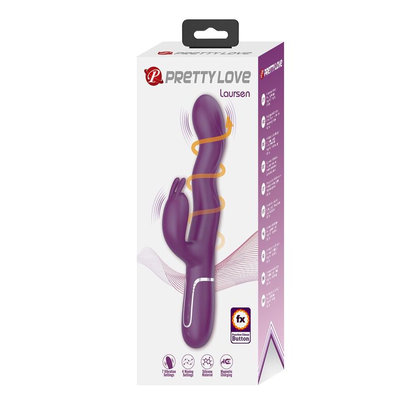 PRETTY LOVE - LOURSEN KANINVIBRATOR MED STÖTANDE RÖRELSE OCH 7 VIBRATIONSLÄGEN USB-UPPLADDNINGSBAR LILA