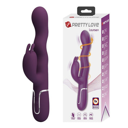 PRETTY LOVE - LOURSEN KANINVIBRATOR MED STÖTANDE RÖRELSE OCH 7 VIBRATIONSLÄGEN USB-UPPLADDNINGSBAR LILA