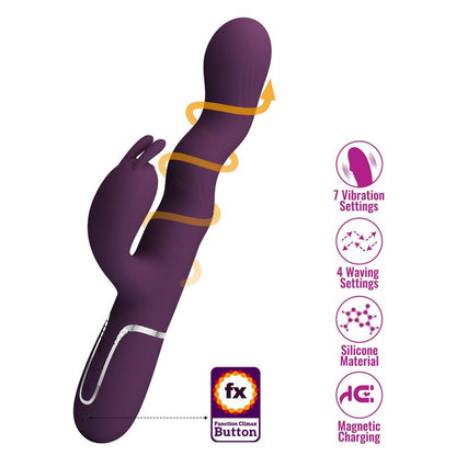 PRETTY LOVE - LOURSEN KANINVIBRATOR MED STÖTANDE RÖRELSE OCH 7 VIBRATIONSLÄGEN USB-UPPLADDNINGSBAR LILA