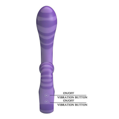 PRETTY LOVE - DUBBELSIDIG VIBRATOR MED HANDTAG FÖR SOMMAREN 19 CM Ø 3,5 CM LILA