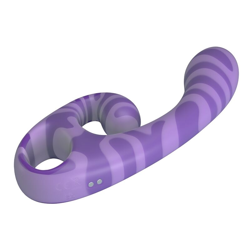 PRETTY LOVE - DUBBELSIDIG VIBRATOR MED HANDTAG FÖR SOMMAREN 19 CM Ø 3,5 CM LILA