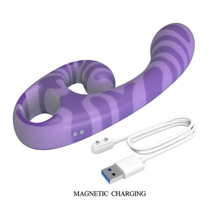 PRETTY LOVE - DUBBELSIDIG VIBRATOR MED HANDTAG FÖR SOMMAREN 19 CM Ø 3,5 CM LILA