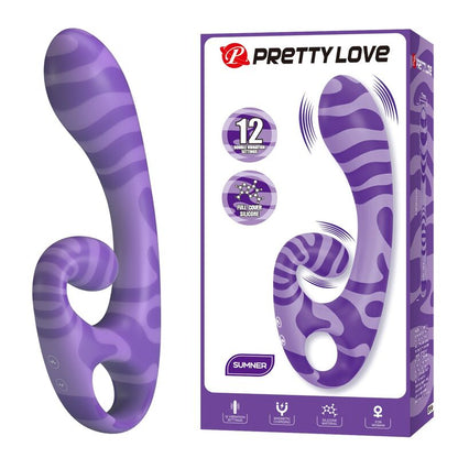 PRETTY LOVE - DUBBELSIDIG VIBRATOR MED HANDTAG FÖR SOMMAREN 19 CM Ø 3,5 CM LILA
