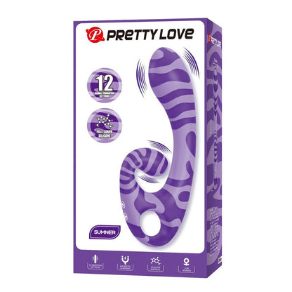 PRETTY LOVE - DUBBELSIDIG VIBRATOR MED HANDTAG FÖR SOMMAREN 19 CM Ø 3,5 CM LILA