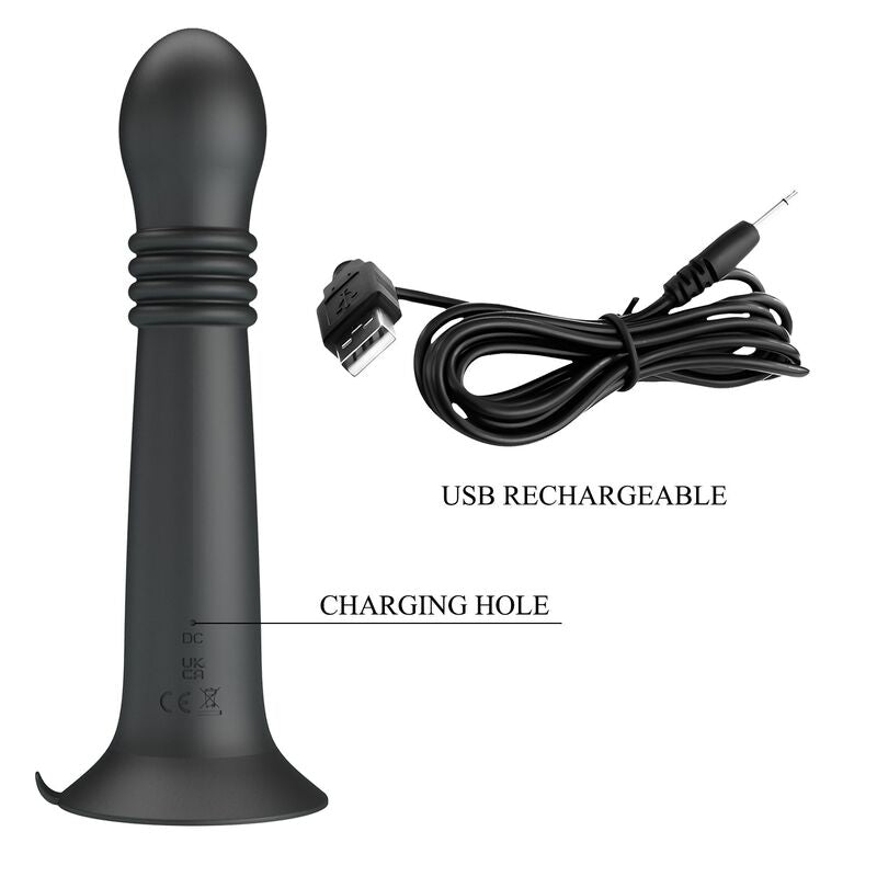 PRETTY LOVE - STELLA USB-UPPLADDNINGSBAR VIBRATOR MED ROTERANDE OCH STÖTANDE FUNKTION