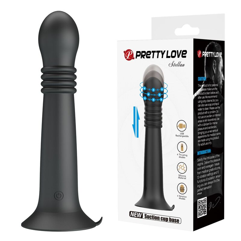 PRETTY LOVE - STELLA USB-UPPLADDNINGSBAR VIBRATOR MED ROTERANDE OCH STÖTANDE FUNKTION