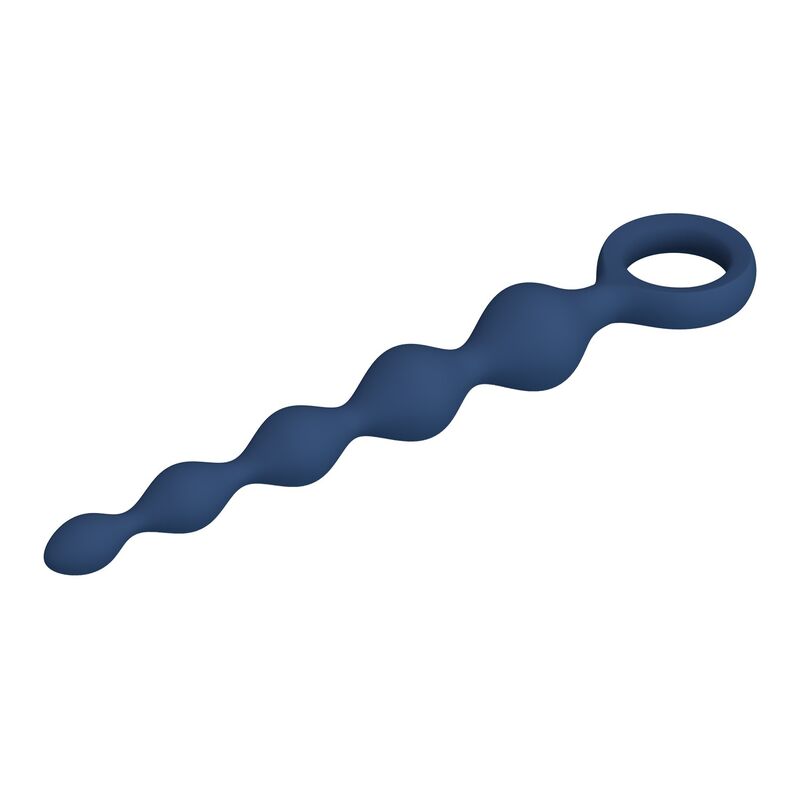 MR PLAY - BLÅA ANALPÄRLOR I SILIKON & ANALPLUGG 20,4 CM