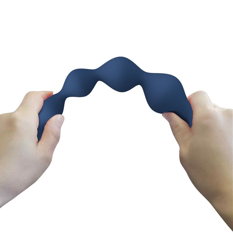 MR PLAY - BLÅA ANALPÄRLOR I SILIKON & ANALPLUGG 20,4 CM