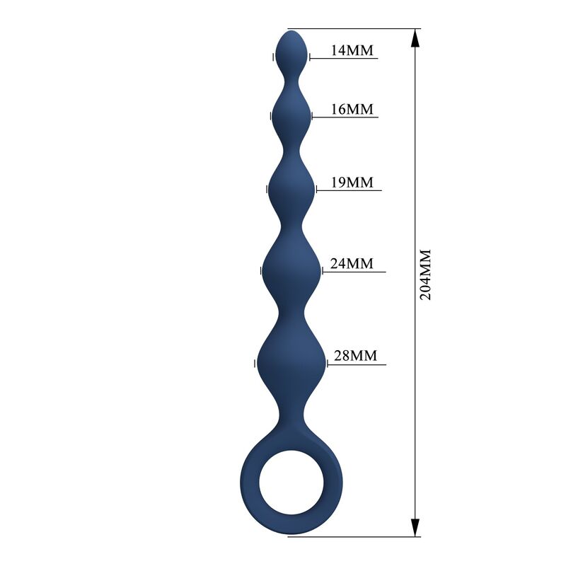 MR PLAY - BLÅA ANALPÄRLOR I SILIKON & ANALPLUGG 20,4 CM