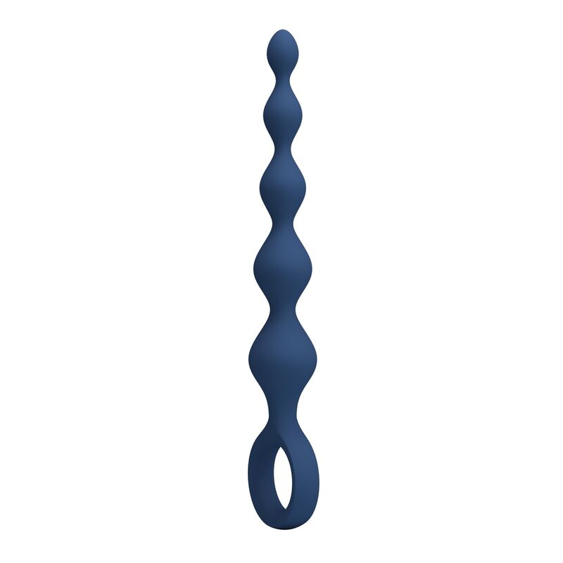 MR PLAY - BLÅA ANALPÄRLOR I SILIKON & ANALPLUGG 20,4 CM